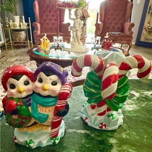 Christopher Radko Pinguin Candy Cane Salt & Pepper Set Limited Edition